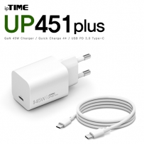 ipTIME(아이피타임) USB PD 45W GaN 초고속 충전기(케이블 포함) UP451 PLUS-C WHITE